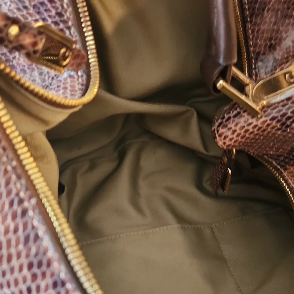 Snake-Print Shoulder Hobo Bag in Brown - Picture 7 of 8